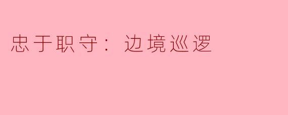 忠于职守：边境巡逻