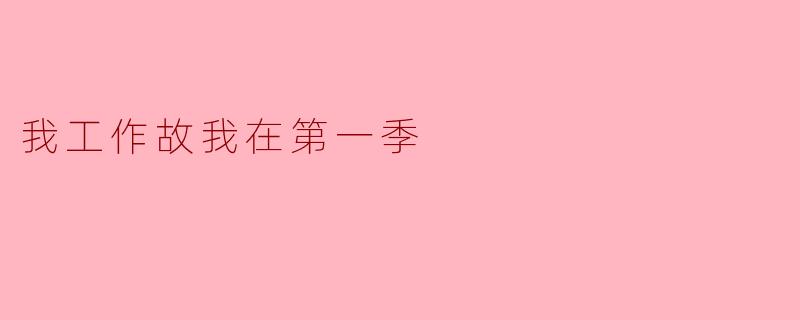 《我工作故我在·第一季》:在职场中寻找自我价值的现代启示录