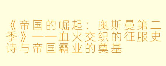 《帝国的崛起：奥斯曼第二季》——血火交织的征服史诗与帝国霸业的奠基