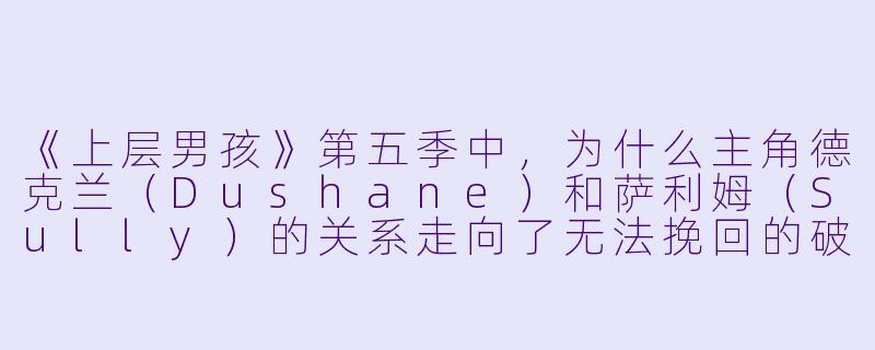 《上层男孩》第五季中,为什么主角德克兰(Dushane)和萨利姆(Sully)的关系走向了无法挽回的破裂?-上层男孩第五季
